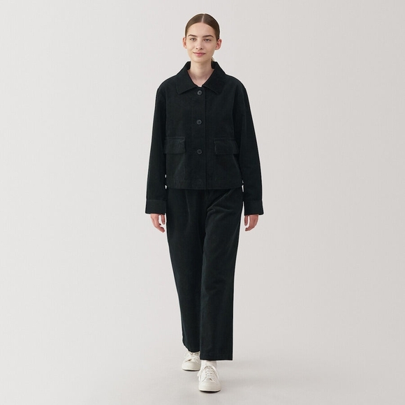 Muji Jackets & Blazers - Black Corduroy Jacket and Pants Minimalist Set